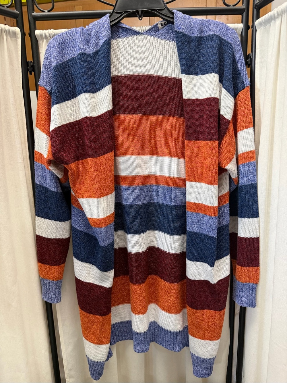 Striped Open-Front Women's Cardigan - Multi Color